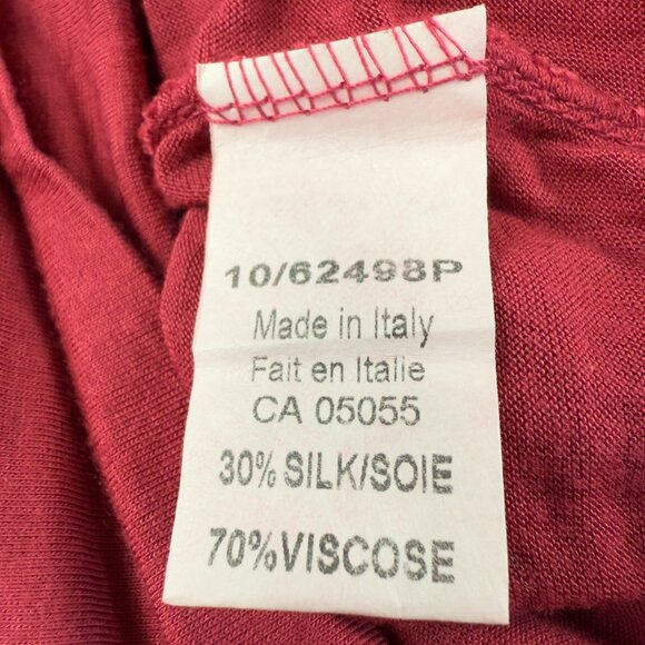 Own It Made in Italy Silk Blend Flutter-Sleeve Blouse Red S - Picture 9 of 11